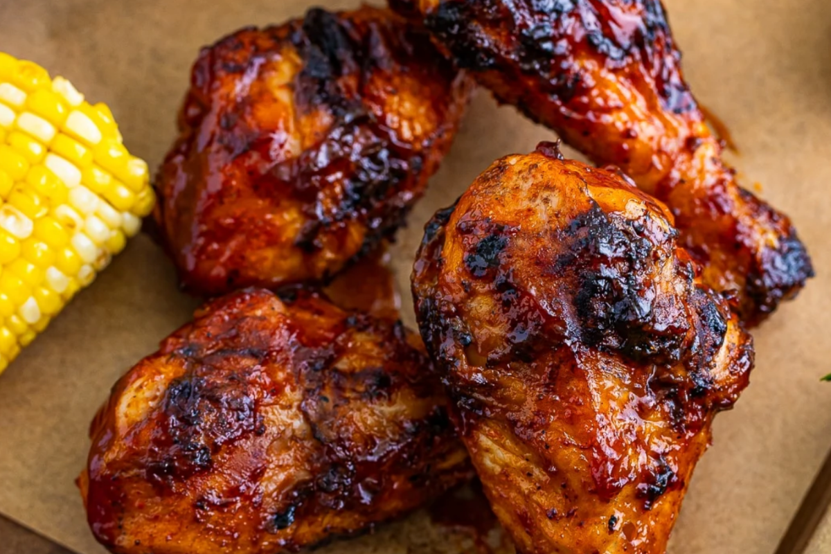 BBQ chicken legs with corn grill recipes