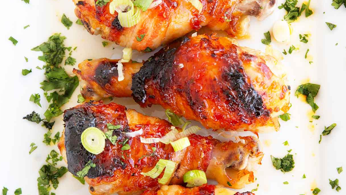 chicken legs with asian glazed sauce